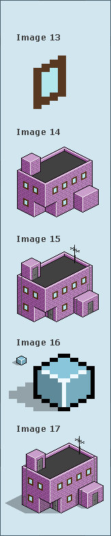 Pixel art in Photoshop, pixel, isometric building, isometric